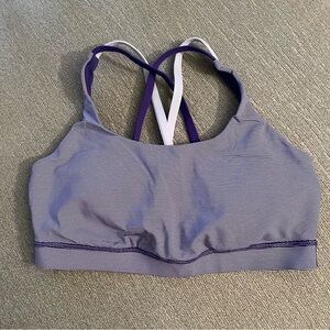 Lululemon Athletica Purple and White Striped Sports Bra